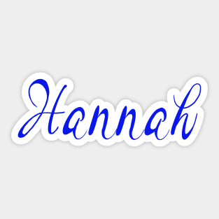 Top 10 best personalised gifts 2022  - Hannah - personalised,personalized custom, customised, customised name blue on white background. Hannah Sticker